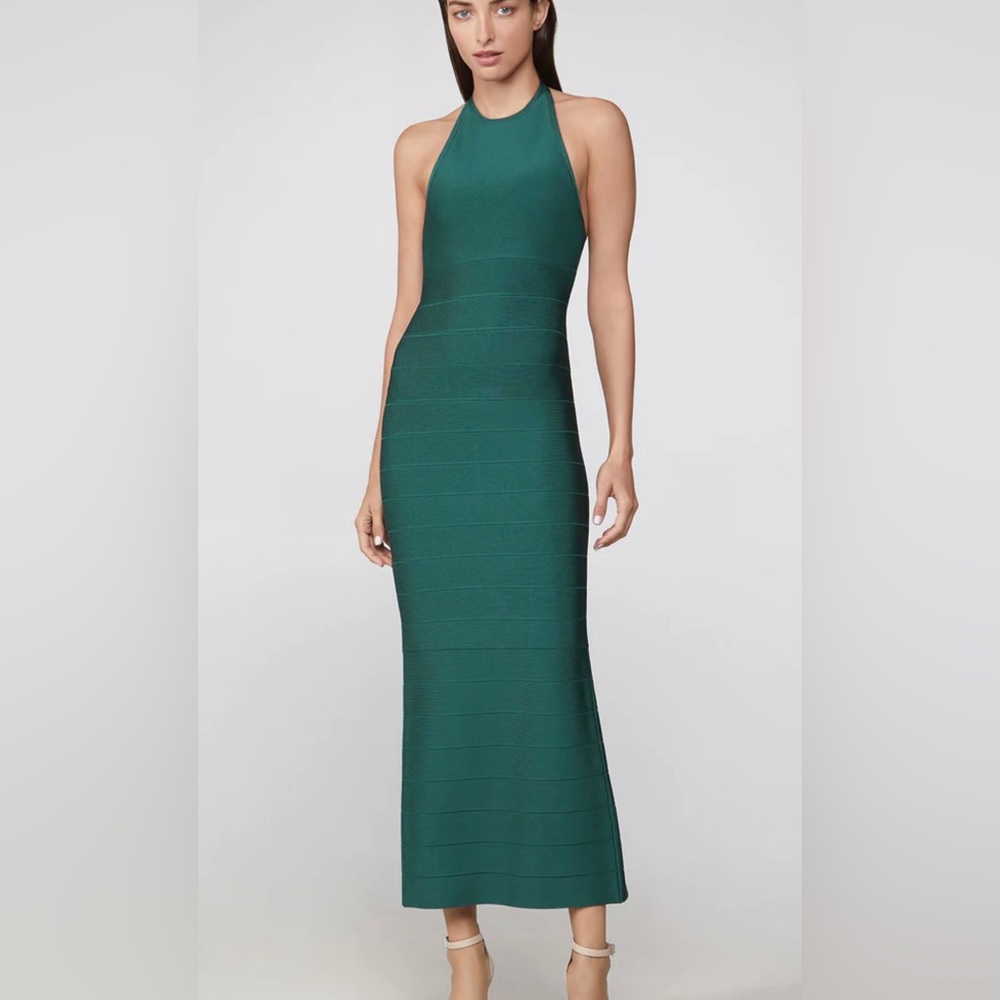 HERVE LEGER ICON HALTER GOWN